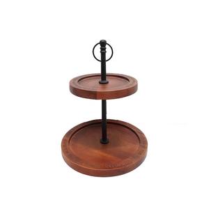 Finitions naturelles de luxe Fantaisie Design Rond en bois Fer Gâteau Stand De Mariage Fête D'anniversaire Présentoir En Gros En Vrac - Product Image 2