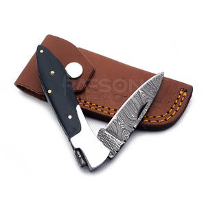 Couteau de chasse en acier Damas de qualité supérieure avec manche en bois bricolage personnalisable, pliable et tranchant, support OEM - Product Image 5