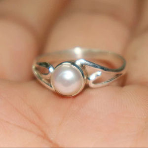 Natural <b>Pearl</b> <b>Ring</b> In 925 Sterling Silver Handmade Jewelry <b>Ring</b> Gift For Her - Product Image 1