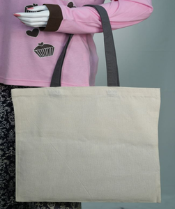 Bolsa de compras de algodón orgánico reciclado 100% ecológica y reutilizable, bolsa de compras para mujer con logotipo personalizado impreso con bajo MOQ - Product Image 3