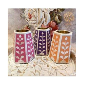 Juego de Quemadores de Incienso de Madera de Sándalo con Incrustaciones de Hueso Ecológico de la Mejor Calidad, Portavelas con Bandeja, Quemador de Bakhoor, Mabkhara, Estilo Indio - Product Image 4