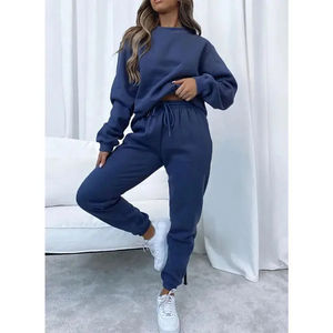 Ropa de calle de invierno, Jersey, chándal para mujer, de algodón 100% Material, transpirable, estampado de logotipo personalizado, servicio OEM sólido - Product Image 4