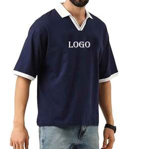 100% coton respirant confort T-shirts Logo personnalisé pour un look professionnel de marque gamme de polos de couleurs classiques - Product Image 2