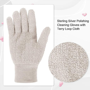 Gants en coton éponge réversibles pour le polissage de l'argent, le nettoyage quotidien, utilisation en extérieur, quatre saisons, polyester/coton - Product Image 4