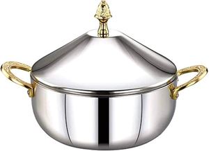 Casserole en acier inoxydable ustensiles de cuisine de luxe Home Hotel Restaurant avec couvercle Beautiful Plats logo accepter, western - Product Image 6