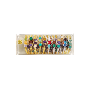 Gold and Silver Plated Fashion Beaded <b>Bracelet</b> with Colorful <b>Gemstones</b> for Resale Appeal - Product Image 3