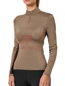 Top de equitación para mujer, camiseta atlética transpirable ecuestre, elegante, ligera, de tela elástica, que absorbe la humedad, diseñada - Product Image 4