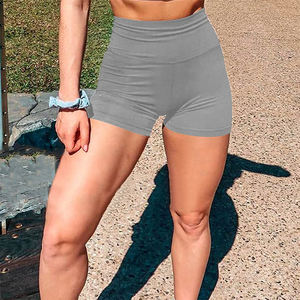 Best Quality Women's Booty Shorts Gray Color High Waist Seamless Sports Workout Running Yoga Ladies Booty Shorts - Product Image 1
