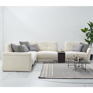 Juego de Sofás Esquineros Tetra Modernos de Estilo Europeo con Módulo de Chimenea Acolchado Ajustable en Tela para Sala de Estar, Muebles para el Hogar - Product Image 1