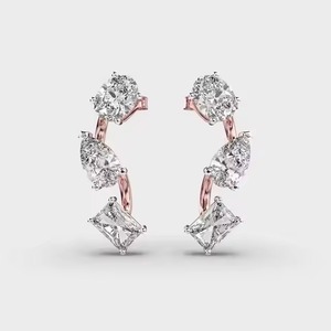 Best Quality Modern Diamond <b>Earrings</b> for Work Parties & Weekend Brunch Available for Sale From India - Product Image 4