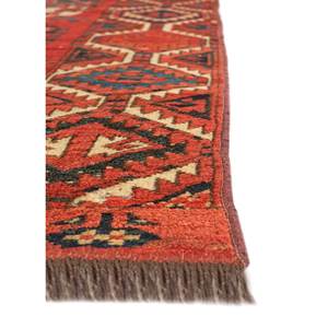 Alfombra de Lana Anudada a Mano Kiaan, Rojo Naranja Paem-1508, Diseño Geométrico Abstracto, Kilim Rectangular Grande 9x12, para Entrada del Hogar, Hecha a Mano - Product Image 4