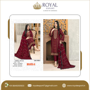 Diseñador Heavy Faux Georgette con Secuencia de cadena bordado cosido largo pakistaní Salwar Suit Collection para bodas - Product Image 2