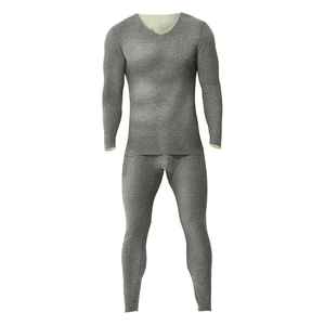 Vente en gros de collants de couche de base épais et extensibles 100% coton personnalisés pour l'hiver pour hommes - Product Image 2