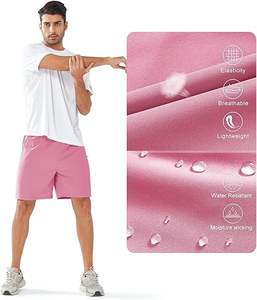 <b>Men</b> Training <b>Shorts</b> Quick Dry Lightweight Workout <b>Shorts</b> with Zipper Pocket <b>Elastic</b> <b>Waistband</b> Custom Logo Gym - Product Image 4