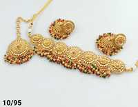 ENSEMBLE DE BIJOUX INDIENS TRADITIONNELS ET À LA MODE EN CUIVRE ENSEMBLE DE BIJOUX DE MARIAGE POUR FEMMES BOUCLES D'OREILLES ET COLLIER