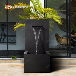 Fontaine à rideau d'eau rectangulaire noire en aluminium thermolaqué, résistante aux intempéries, pour jardin, vente directe usine 2026 - Product Image 3