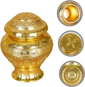 Eight Auspicious Vases Metal Burial Urns Container Cremation Urn for <b>Ashes</b> Mini Plant Pots <b>Pet</b> <b>Ashes</b> <b>Keepsake</b> White Pots - Product Image 3