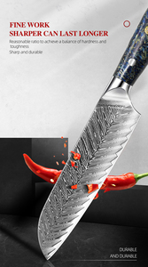 Venta al por mayor personalizado OEM ODM cubertería de fábrica profesional japonés de corte de acero de Damasco cuchillo con mango de cocina Chef cuchillo - Product Image 3