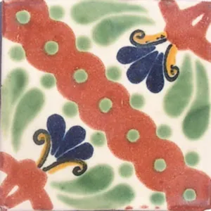 กระเบื้องเซรามิกทำด้วยมือของชาวเม็กซิกัน C #065ศิลปะโมเสค Talavera ที่มีอิทธิพลสเปนขัดเงาสำหรับห้องนอนหรือห้องนั่งเล่นใช้ในห้องนอน - Product Image 1