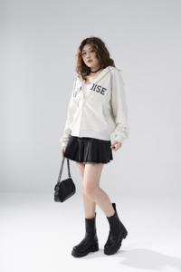 <b>Women</b> zipped sweatshirt Custom Logo <b>Hoodie</b> Fur Lining 100% Long Sleeve <b>Hoodie</b> Oversized Front Design <b>Hoodie</b> ,Soft <b>fleece</b> lining - Product Image 3