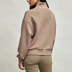 Sudadera con capucha de gran tamaño para mujer, sudadera informal de invierno con cuello alto y cremallera, sudaderas cortas para mujer - Product Image 6