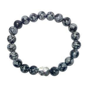 High Quality <b>Bracelet</b> snowflake obsidian Buddha Beads Stone <b>Bracelet</b> Crystal Gemstone Fashion Jewelry Men and <b>Women</b> Gift Energy - Product Image 2