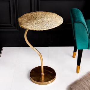 latest Design Trending Top Selling Aluminium Casting Antique Gold <b>Side</b> <b>Tables</b> for Home Decorations Aluminium Lotus Top <b>Side</b> - Product Image 4