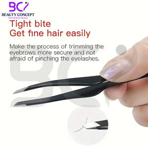 Stainless Steel Slanted Tip Eyebrow Tweezers Precision <b>Makeup</b> Grooming <b>Tool</b> Durable Brow Shaping Hair Removal - Product Image 2