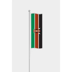 Custom Kenyan <b>Flag</b> with Digital Printing Aluminum <b>Pole</b> Polyester Material <b>for</b> Outdoor Display - Product Image 1