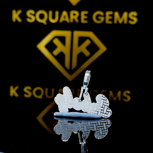 จี้ป้ายเพชรแบบเฉพาะของ Moissanite, จี้ชื่อเพชรที่กำหนดเอง, จี้ชื่อ, ของขวัญสำหรับเธอ - Product Image 3