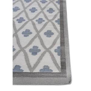 Alfombra Kilim de Lana Tejida Plana Alhambra Ivory Hecha a Mano ADWL-13208 para Uso Doméstico, Rectangular, Diseño de Diamantes para Sala de Estar y Dormitorio - Product Image 4