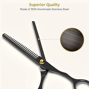 Ensemble de ciseaux de coupe de cheveux professionnels pour hommes/femmes Kit de ciseaux amincissants rasoir bord dents mélange coupe de cheveux coupe ciseaux - Product Image 3