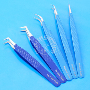 Pinzas de Acero Inoxidable para Extensiones de Pestañas, Puntas Precisas de 90 Grados, Baja Resistencia, Punta de Fibra, Pinzas de Aislamiento, Limpiador de Pinzas - Product Image 1