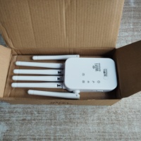 Repetidor WiFi Inalámbrico de 300 Mbps, Amplificador de Señal de 2.4 GHz con 6 Antenas, Router AP