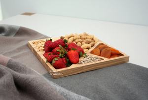 Haute qualité meilleure vente carré en bois 5 compartiments plateau de noix personnalisé - Product Image 2