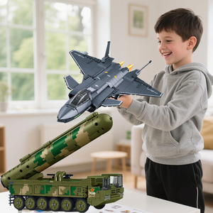 Kit Modello in Plastica di Aereo Militare, Giocattolo Elicottero dell'Esercito, Aereo da Caccia, Lanciamissili Balistico, Set di Costruzioni con Camion - Product Image 6