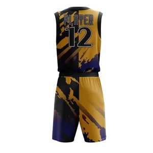 Último Diseño en Uniformes de Baloncesto Sublimados al por Mayor, Pantalones de Jersey Personalizados, Uniformes de Baloncesto Juveniles Reversibles - Product Image 3