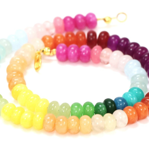 Hermoso Collar de Cuentas Redondas Lisas de Cuarzo Multicolor Arcoíris, Cuentas de Piedras Preciosas de Cuarzo de Color Disco Mixto de 7-8 mm, Coloridas - Product Image 5