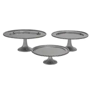 แท่นวางขนมเค้กโลหะสีดำทรงกลมแบบหรูหราแท่นวางขนมทำจากโลหะช็อคโกแลตขนาดใหญ่ - Product Image 4