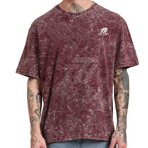 Camiseta de moda de color sólido, holgada, estampada, con lavado ácido para hombre, para verano, 100% algodón, lavado ácido, hecha en Pakistán. - Product Image 4