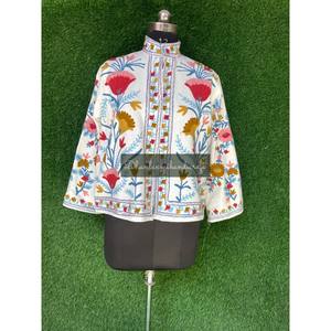 Nueva caliente exigente adultos Venta de Navidad diseño Floral mujer chaqueta Suzani bordado 100% algodón corto Kimono abrigo cómodo - Product Image 4