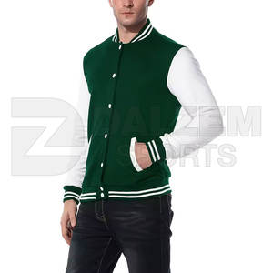 Nouvelle veste à la mode Streetwear High Street Varsity pour hommes, couleur unie avec motif brodé imprimé - Product Image 4