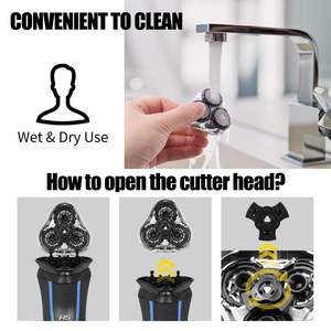 Cabezal de Repuesto para Afeitadora Eléctrica Mini, Triple Cuchilla Rotatoria Plateada, Lavable, para Cara y Cuerpo, 1 Unidad - Product Image 4