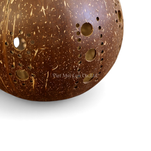 Porte-bougie en noix de coco naturelle, fait à la main, écologique, décoration de table pour restaurants, hôtels, spas et style de maison durable - Product Image 2