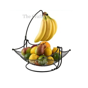 Hôtellerie Et Panier Suspendu De Restaurant En Fer Noir Couleur Ustensiles De Cuisine Panier De Fruits À 2 Niveaux À Des Prix Raisonnables - Product Image 2