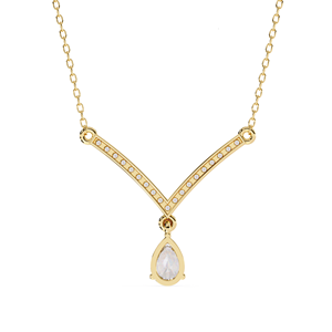 Catégorie de produit Le laboratoire de luxe de l'or 14K 0.48ct a créé le collier de forme de poire de diamants Cadeau de bijoux de mariée élégant - Product Image 6