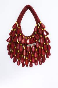 Sac de soirée perlé de créateur, fait main, avec des paillettes et des broderies de perles en forme de larme - Product Image 3