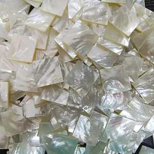 Feuilles de vadrouille en nacre naturelle de 40mm, forme carrée, ébauches de style croisé - Product Image 6