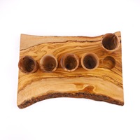 Ensemble de 5 verres à shot en bois d'olivier |   Vaisselle tunisienne artisanale |   Gravure personnalisée