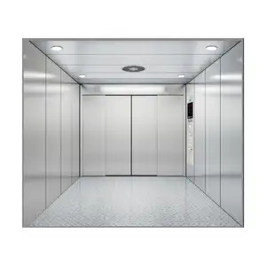 Hot Selling 2-Ton Freight Elevator 4 Floors 4 Doors 4 Stations Ac Drive Type Mirror Etched SS Glass Spray Steel Plate Shop Sale